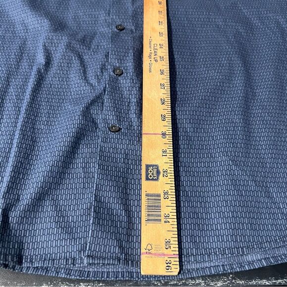 Shaquille O'Neal XLG Brand Mens Classic Blue Patterned Shirt 0650 - Picture 9 of 9